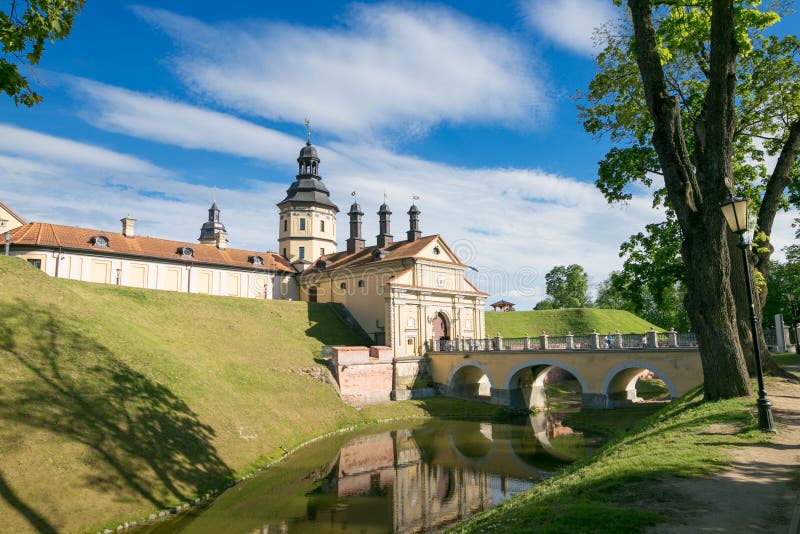 NESVIZH, BELARUS - May 20, 2017: Medieval castle in Nesvizh, Minsk Region, Belarus. stock photo NESVIZH, BELARUS - May 20, 2017: Medieval castle in Nesvizh, Minsk Region, Belarus. stock photo