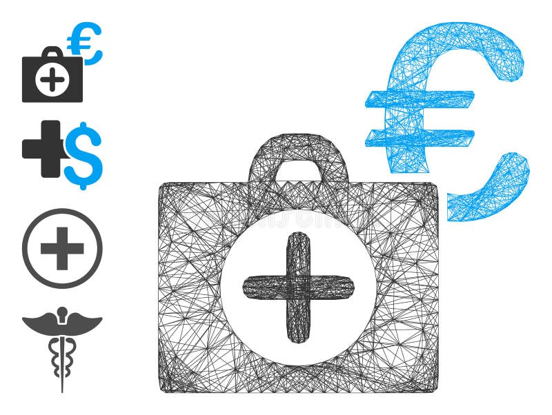 Net Euro Medical Payment Vector Mesh royalty free illustration