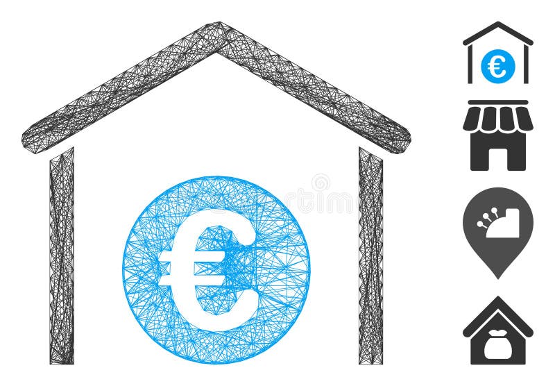 Net Euro Storage Garage Vector Mesh stock illustration