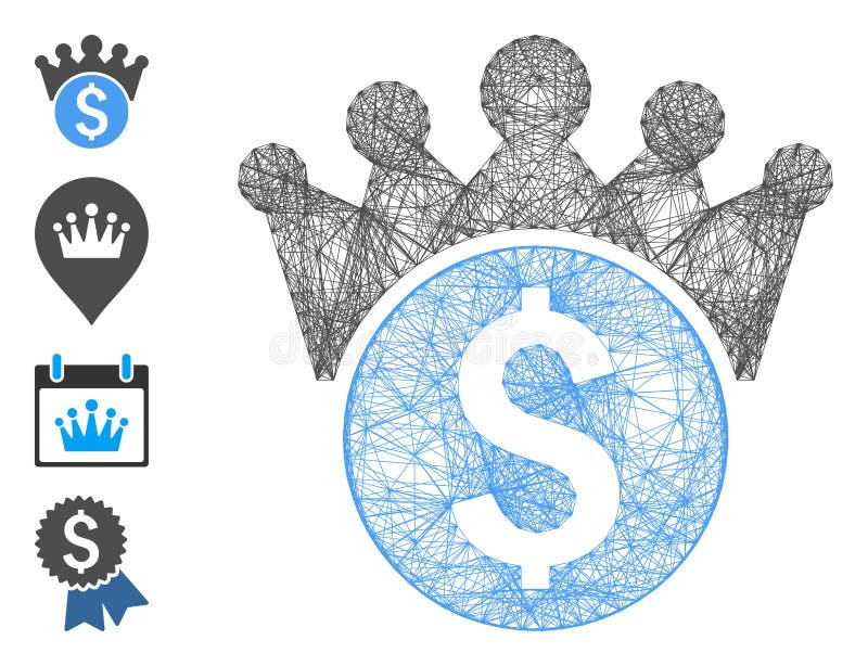 Net Financial Crown Vector Mesh stock illustration