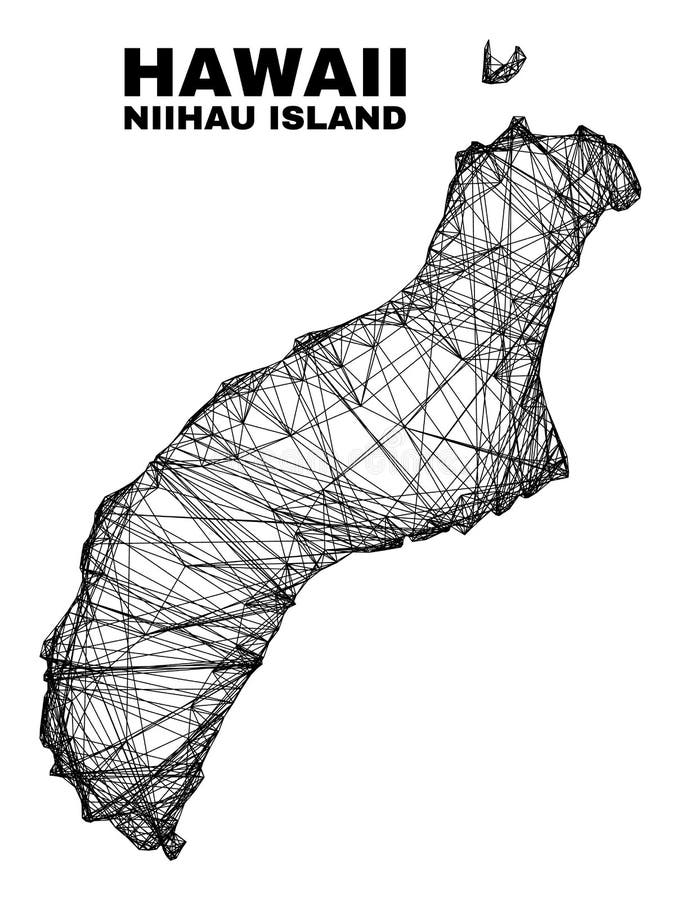 Niihau Island Map Population Demographics and Rubber Seal Stock Vector