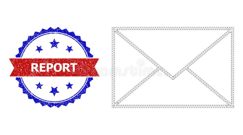 Envelope stamp and ribon (blue)