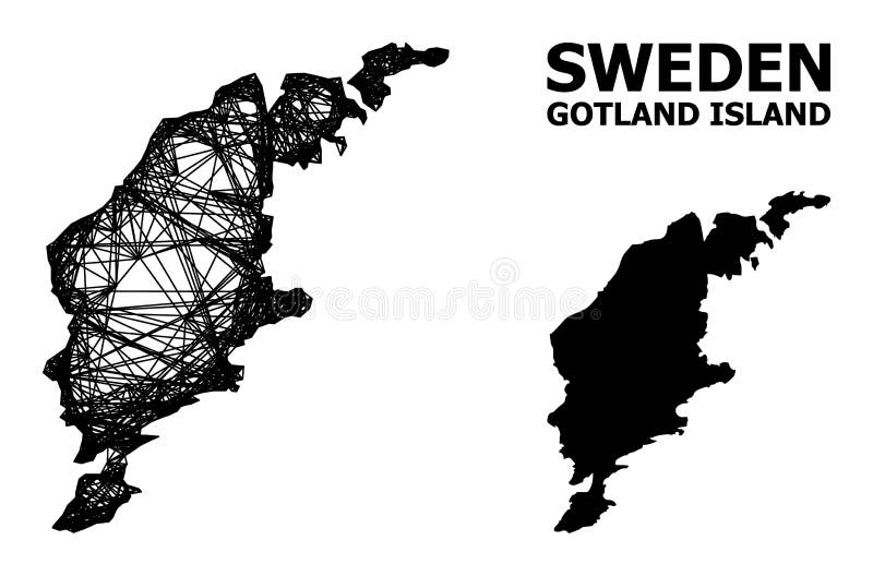 Net Map of Gotland Island vector illustration