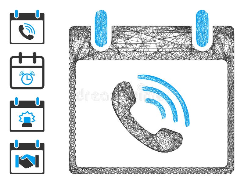 Net Phone Call Calendar Day Vector Mesh stock illustration
