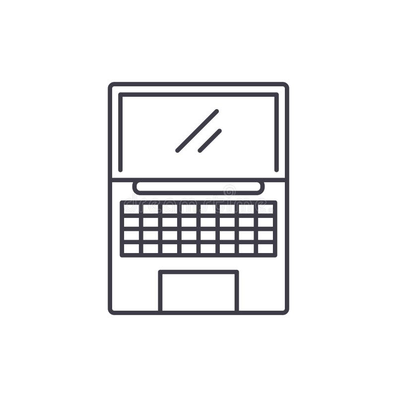 Netbook line icon concept. Netbook vector linear illustration, symbol, sign stock illustration Netbook line icon concept. Netbook vector linear illustration, symbol, sign stock illustration