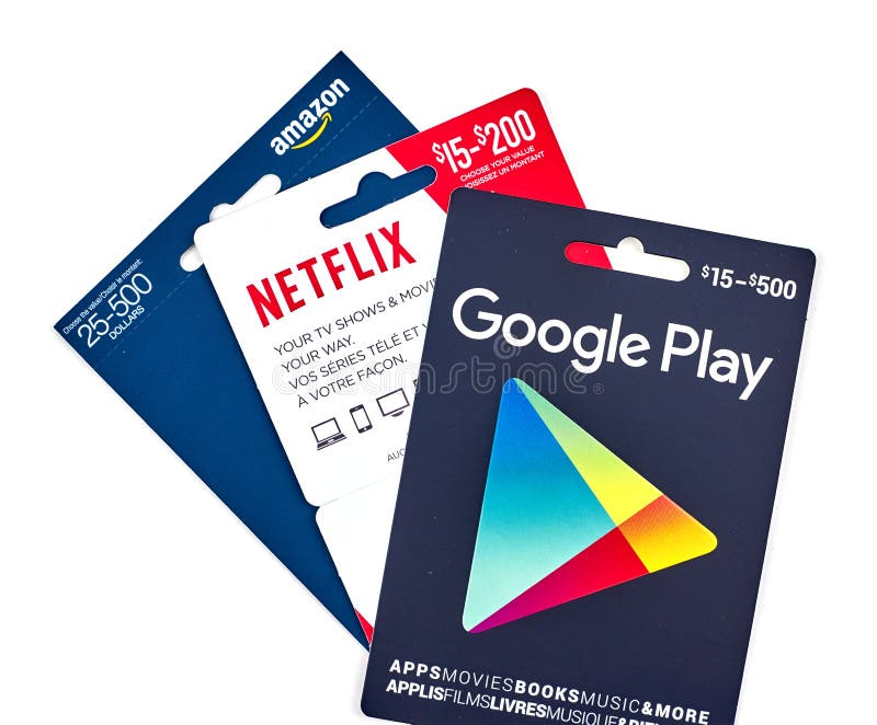 Different Gift Cards of Many Brands Such As , Netflix, Xbox, Google  Play, Best Buy, Spotify Editorial Photo - Image of play, discount: 178512156