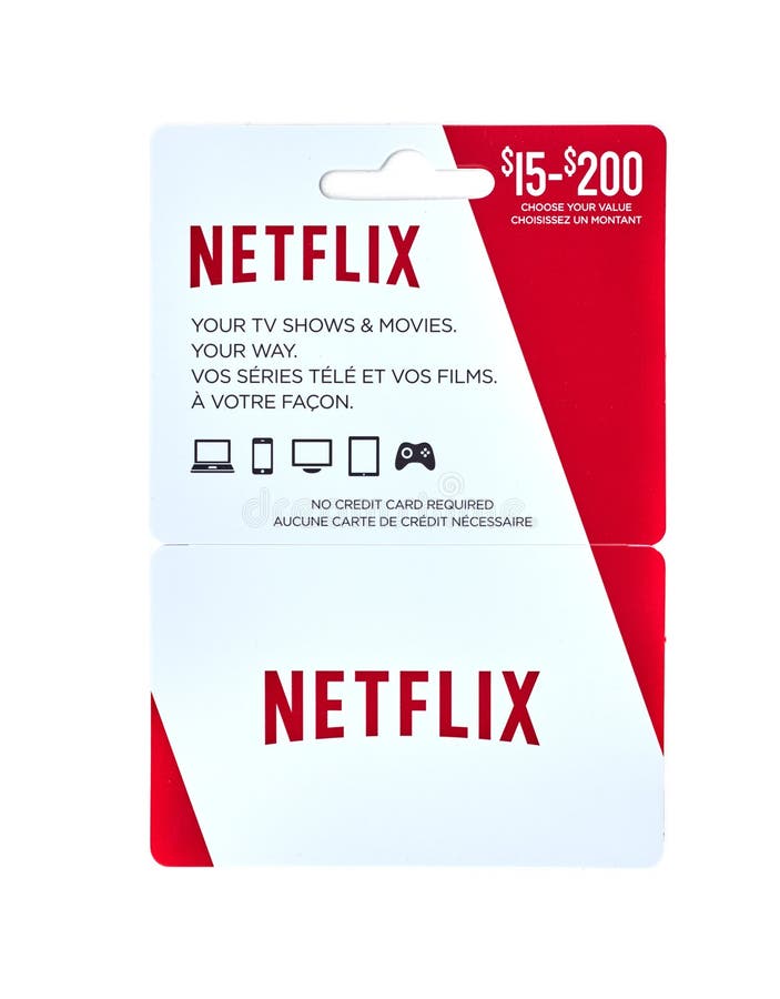 Netflix popular giftcard editorial stock image. Image of