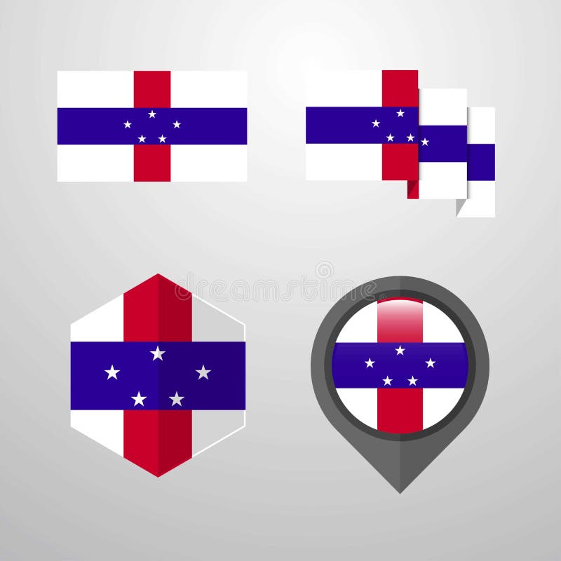 Download Netherlands Antilles Flag Design Set Vector Stock Vector ...