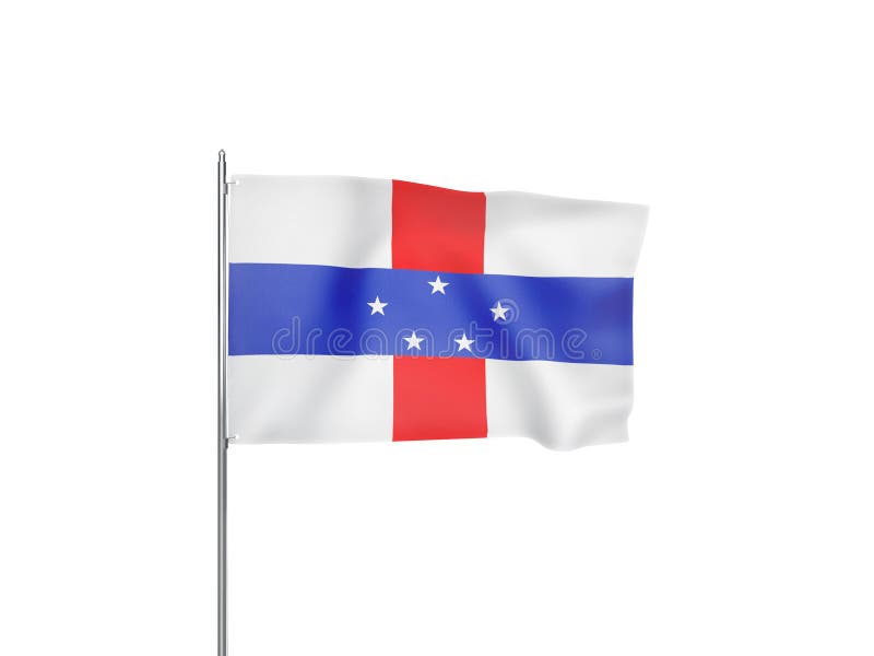 Download Netherlands Antilles Flag Waving White Background 3D ...