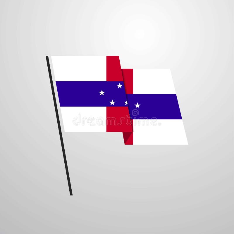 Download Netherlands Antilles Waving Flag Design Vector Background ...