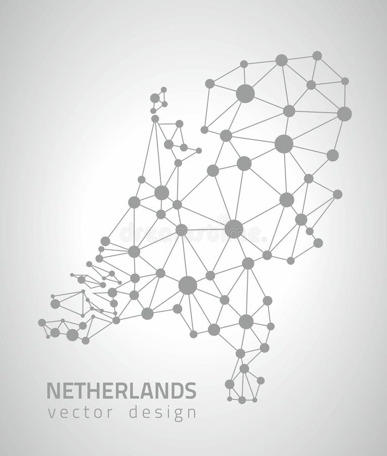 Netherlands Outline Grey Vector Map Stock Vector - Illustration of