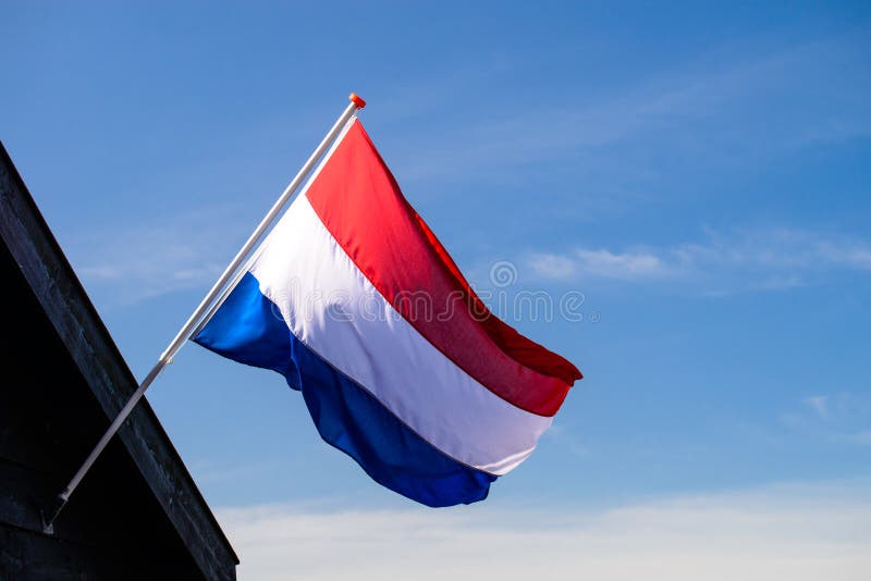 The Netherlands or Holland flag waving