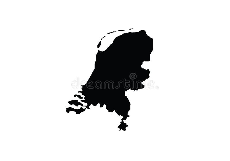 Netherlands Map National Borders Country Shape Stock Vector ...