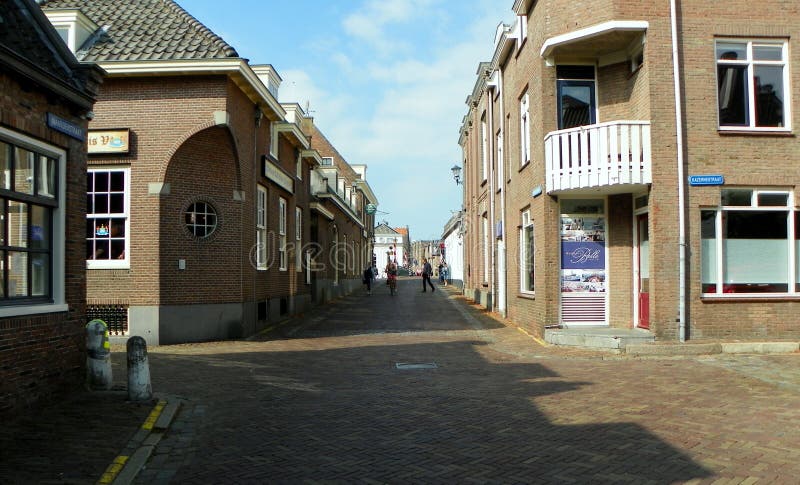 Netherlands, Muiden, 6 Naarderstraat, city streets made of cobblestones 19.09.2021