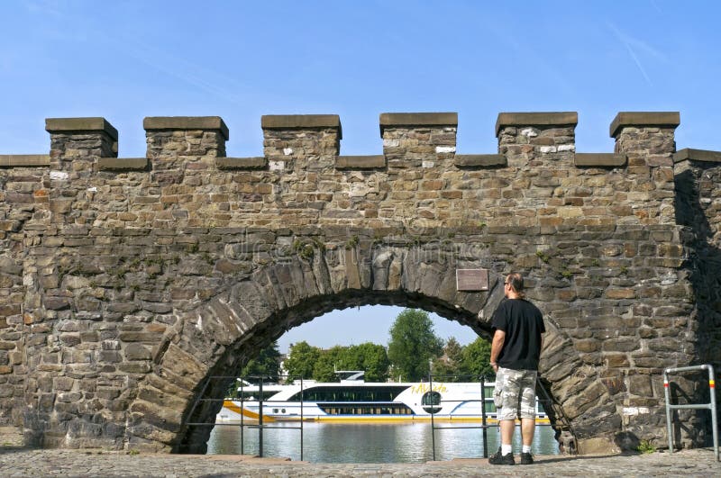 Ancient water gate at the river Meuse in Maastricht royalty free stock photography Ancient water gate at the river Meuse in Maastricht royalty free stock photography