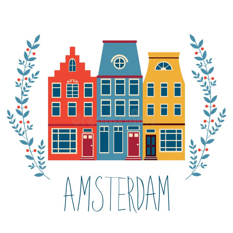 Nette Amsterdam-Häuser eingestellt