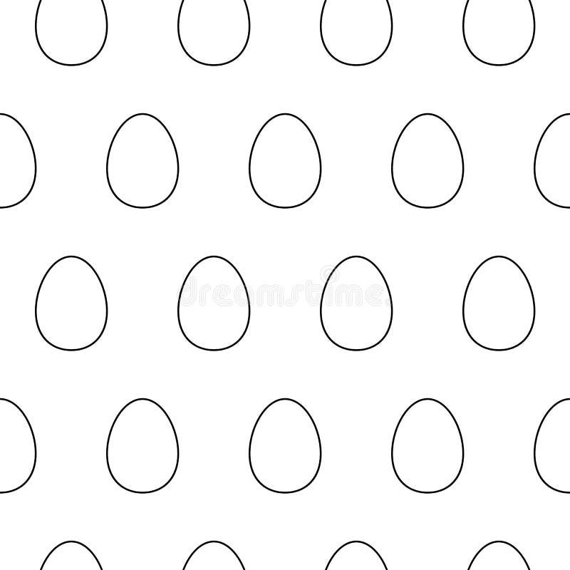 Nette flache Linie Eimuster mit linearen Eiern Schwarzweiss-Eimuster des süßen Vektors vektor abbildung Nette flache Linie Eimuster mit linearen Eiern Schwarzweiss-Eimuster des süßen Vektors vektor abbildung