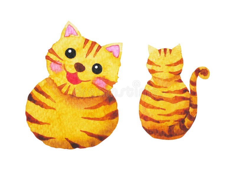 Nette Katzenaquarell-Malereihand gezeichnet vektor abbildung Nette Katzenaquarell-Malereihand gezeichnet vektor abbildung