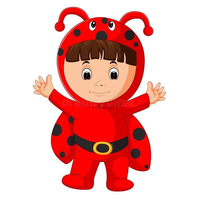 Illustration of cute kids wearing animal costumes. Illustration of cute kids wearing animal costumes