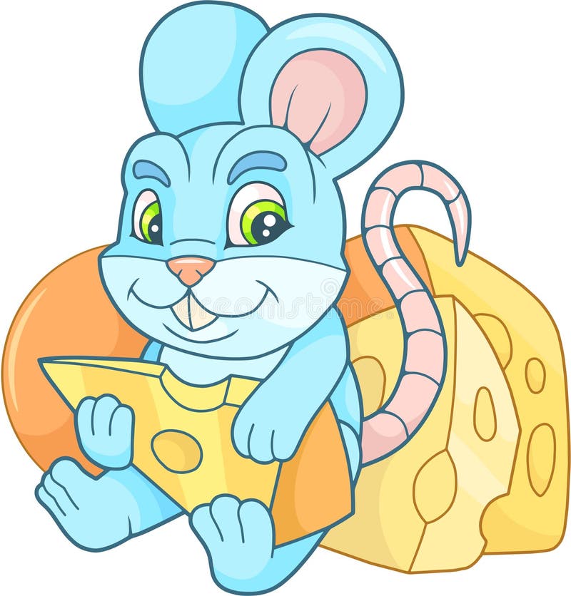 Nette Maus isst Käse stock abbildung Nette Maus isst Käse stock abbildung