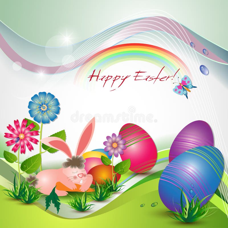 Download Nette Ostern-Karte Mit Häschen Vektor Abbildung - Illustration von künstlerisch, verzierung: 26370942