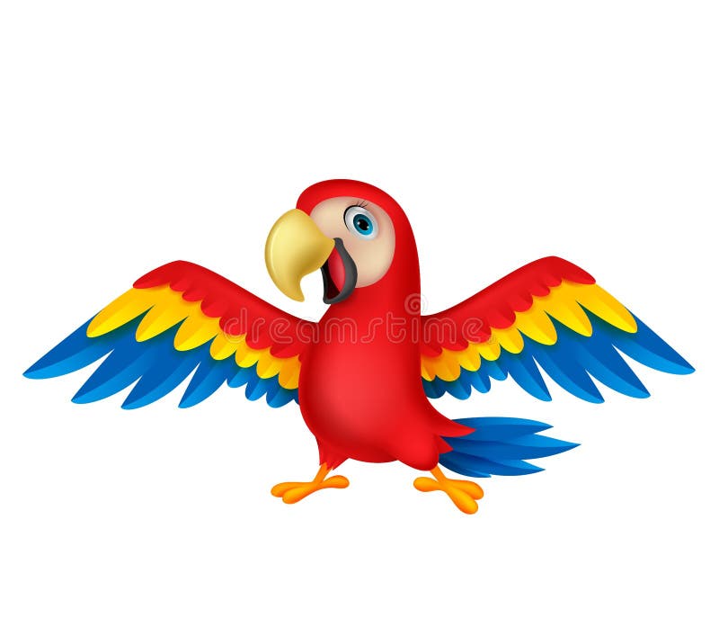 Nette Papageienvogelkarikatur stock abbildung Nette Papageienvogelkarikatur stock abbildung