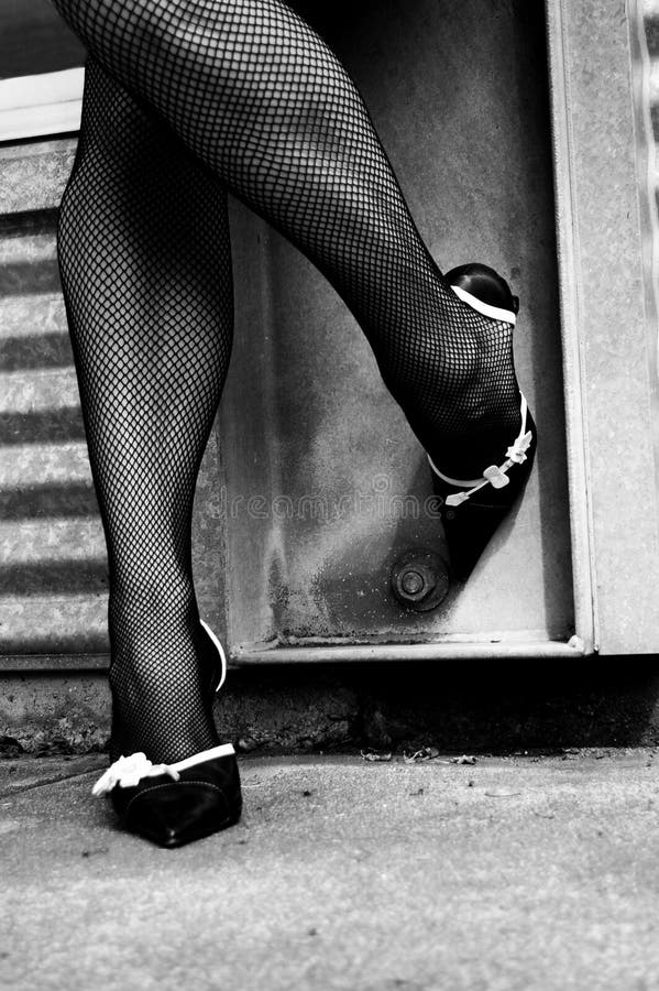 Netted legs in the city