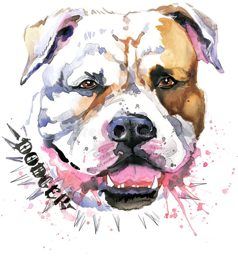 Netter Hund Hundetshirt Grafiken Aquarellhundeillustration Aggressive