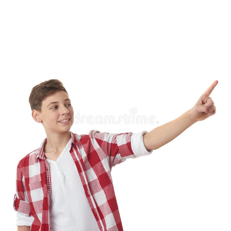 Netter Jugendlichjunge über Weiß lokalisiertem Hintergrund stockfotografie Netter Jugendlichjunge über Weiß lokalisiertem Hintergrund stockfotografie