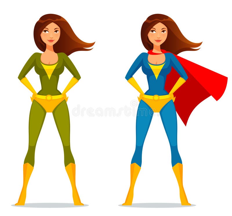Netter Karikatur Superwoman vektor abbildung Netter Karikatur Superwoman vektor abbildung