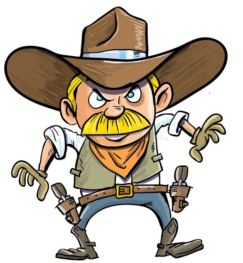 Karikatur-Cowboy Poster vektor abbildung. Illustration von belohnung