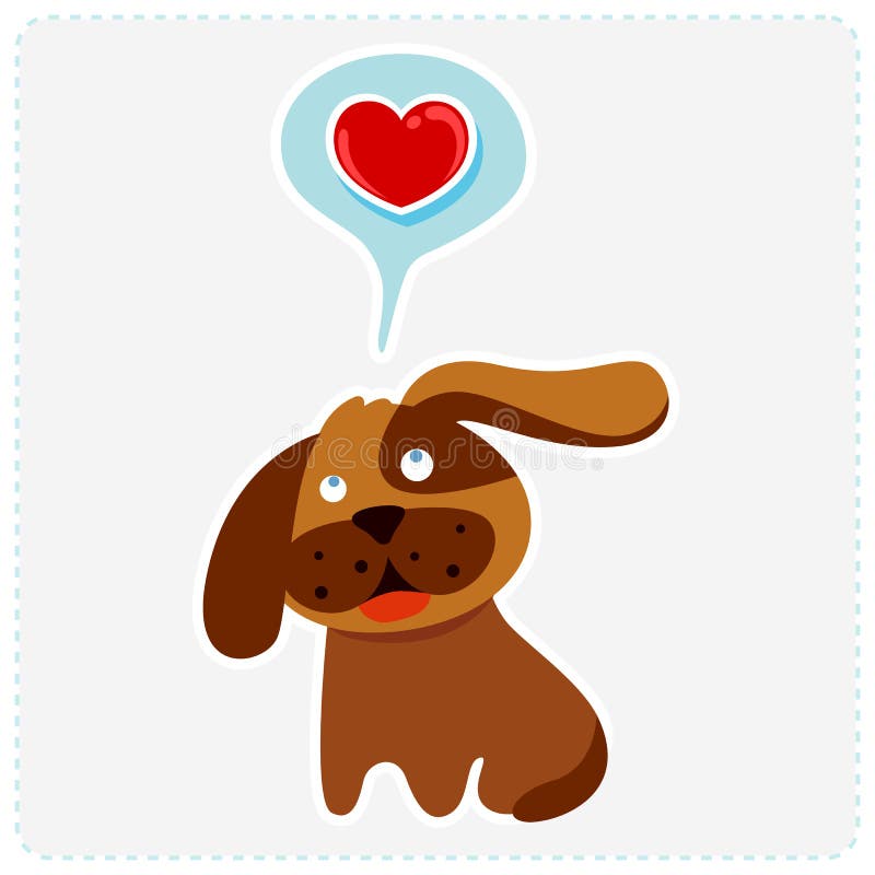 Netter Karikaturhund denkt, um zu lieben - vector Illustration vektor abbildung Netter Karikaturhund denkt, um zu lieben - vector Illustration vektor abbildung