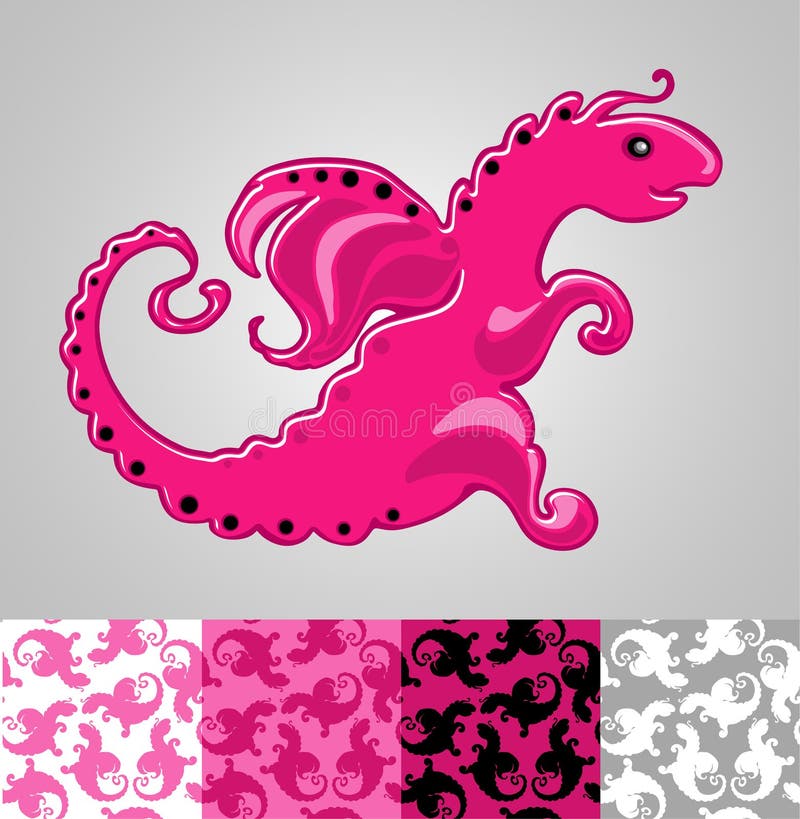 Netter rosafarbener Drache lizenzfreie abbildung Netter rosafarbener Drache lizenzfreie abbildung