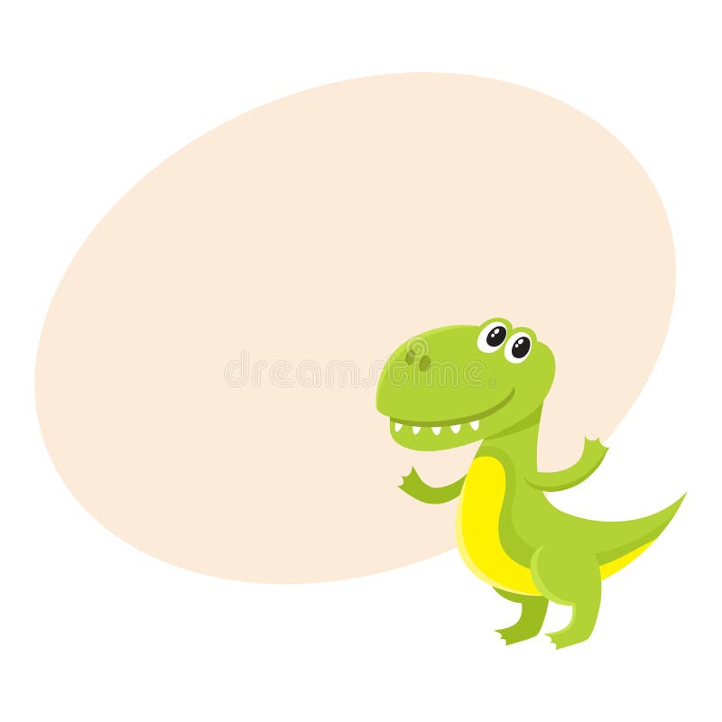 Netter und lustiger lächelnder Babytyrannosaurus, Dinosauriercharakter, Dekorationselement stock abbildung Netter und lustiger lächelnder Babytyrannosaurus, Dinosauriercharakter, Dekorationselement stock abbildung