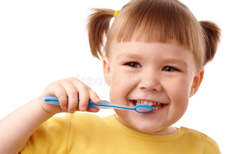 Nettes Kind mit Zahnbürste stockfotos Nettes Kind mit Zahnbürste stockfotos