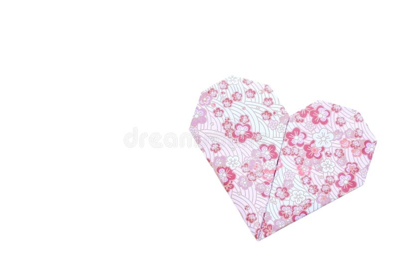 Nettes rosa Liebes-Herz gemacht vom traditionellen japanischen Origami-Papier lizenzfreie stockfotografie Nettes rosa Liebes-Herz gemacht vom traditionellen japanischen Origami-Papier lizenzfreie stockfotografie
