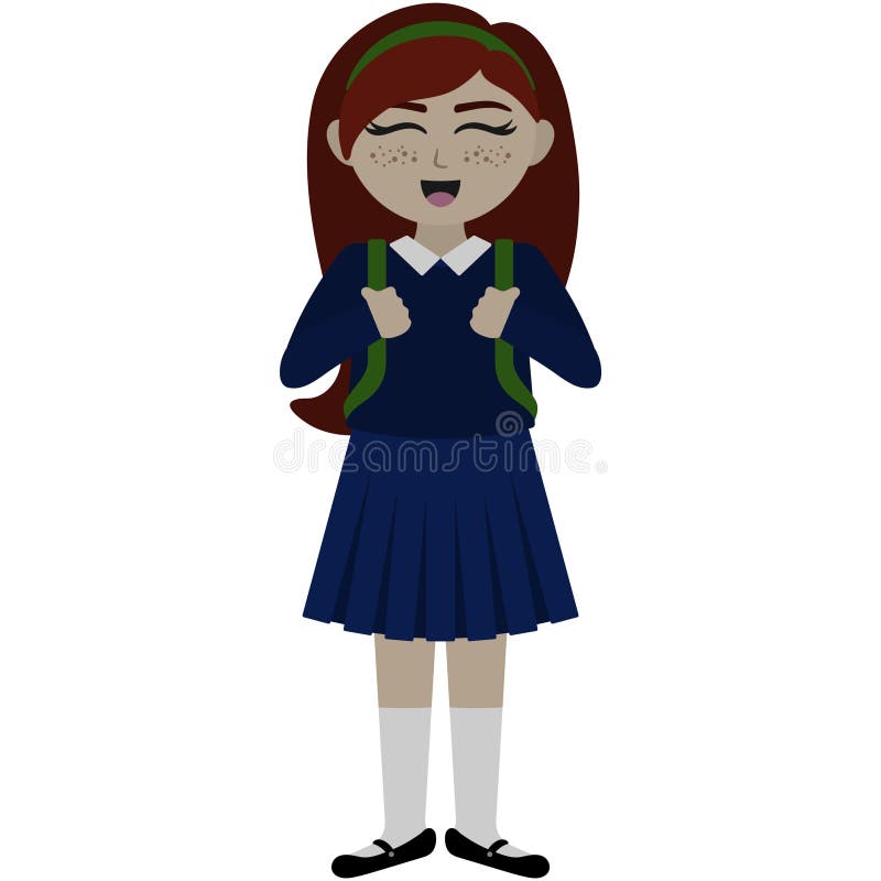 Nettes Schulmädchen in der einheitlichen Illustration vektor abbildung Nettes Schulmädchen in der einheitlichen Illustration vektor abbildung