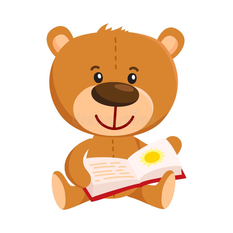 Nettes traditionelles, Retrostilteddybärcharakter, der ein Buch liest stock abbildung Nettes traditionelles, Retrostilteddybärcharakter, der ein Buch liest stock abbildung