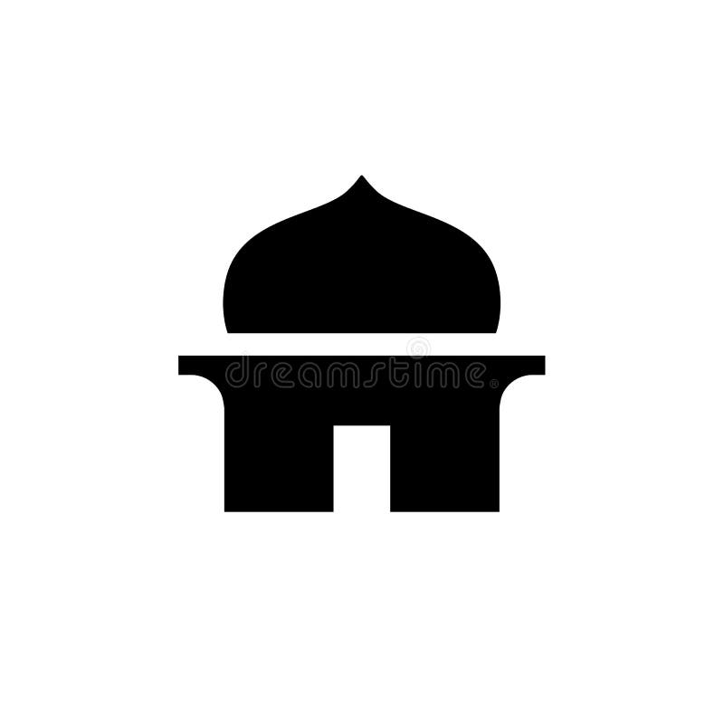 Einfache Moschee Oder Mushola Logo Icon Linie Art Einfache Moschee Oder Mushola Logo Icon Linie Art