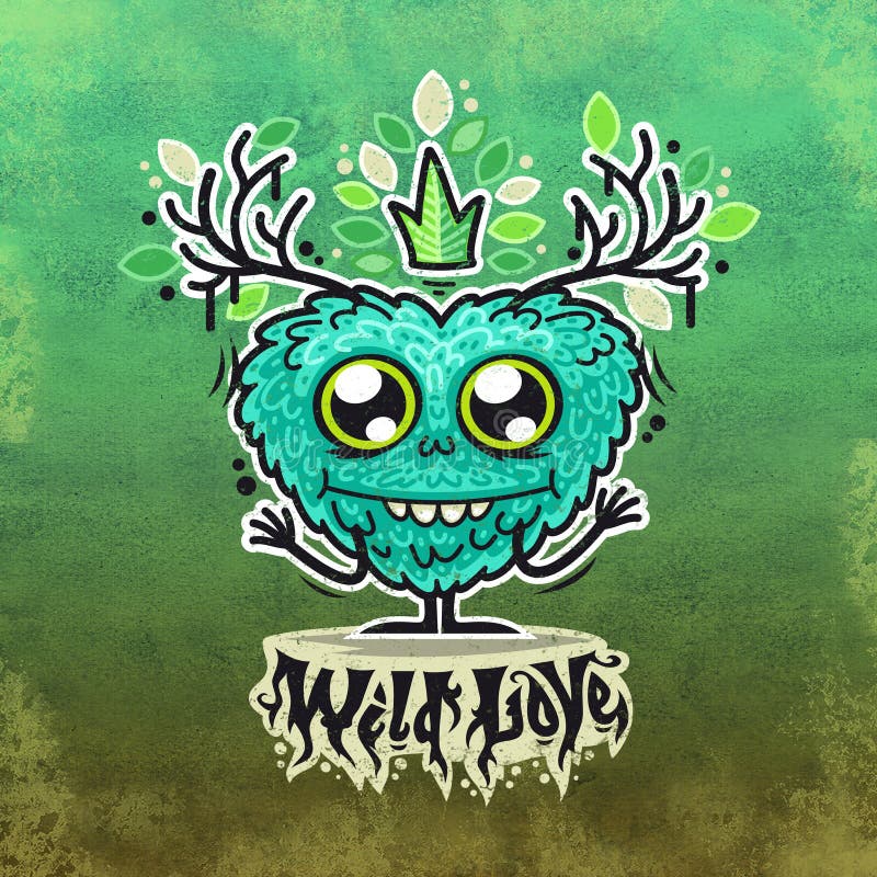 Nettes Wildes Liebes-Monster Stock Abbildung - Illustration von person