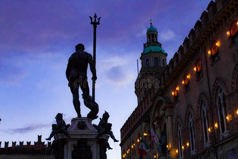 Nettuno in Piazza Maggiore - Bologna royalty free stock photo Nettuno in Piazza Maggiore - Bologna royalty free stock photo