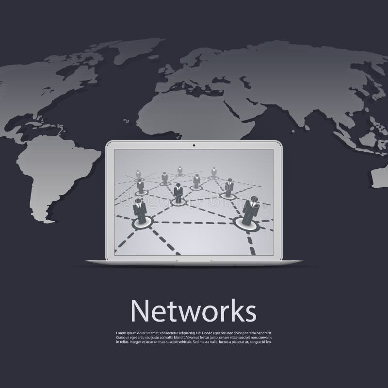 Netwerken - Globale Zakenrelaties - Sociaal Media Conceptontwerp stock illustratie Netwerken - Globale Zakenrelaties - Sociaal Media Conceptontwerp stock illustratie