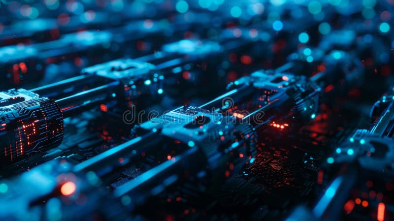 A network of abstract locks each one representing a different type of encryption used to protect blockchain data royalty free stock photography