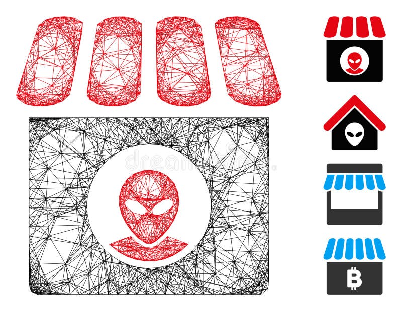 Network Alien Shop Vector Mesh royalty free illustration