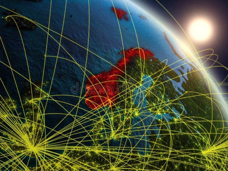 Network map of Norway. stock vector. Illustration of nationalist