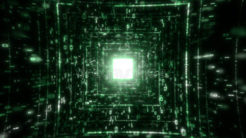 Network Background Concept. A Flying Through Digital Data Tunnel, Technology. Made Of Digital Nodes And Connection Paths vector illustration