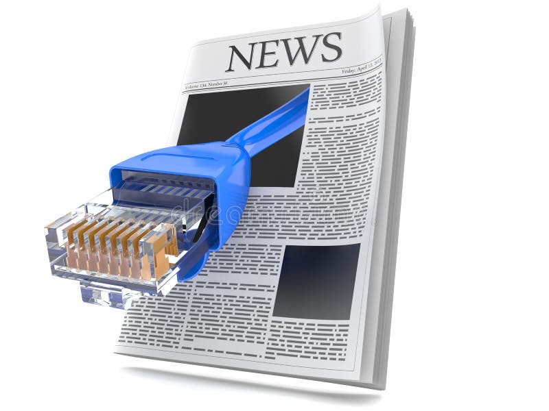 Network Cable with Newspaper Stock Illustration Illustration of cable