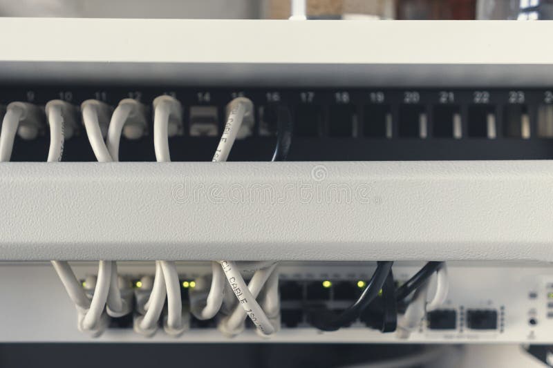Network cables close up stock image