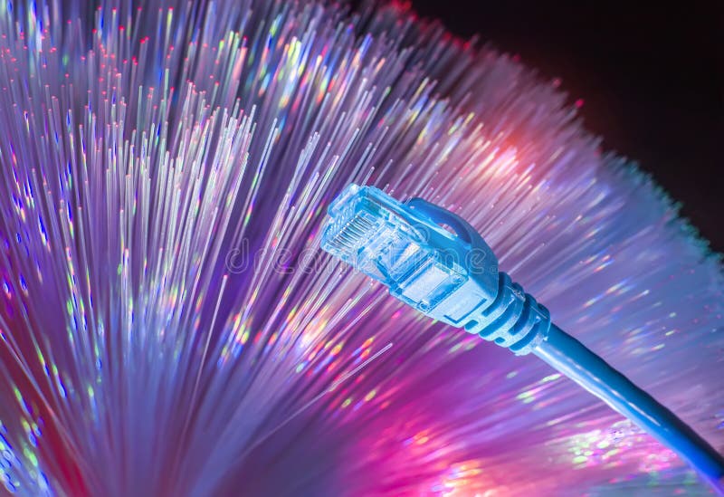 Network cables with fiber optical royalty free stock image