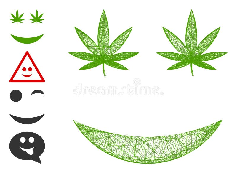 Network Cannabis Smile Vector Mesh Stock Vector Illustration of